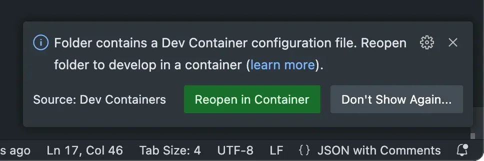 Open in container